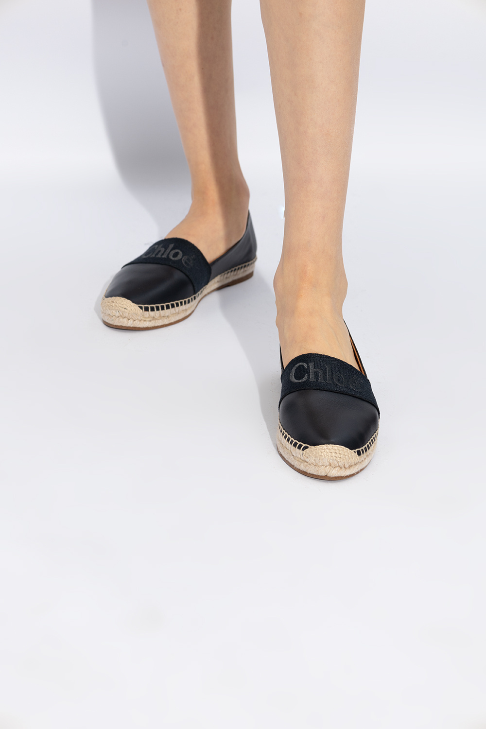Shop Chloé Piia Logo Embroidered Espadrilles In Black