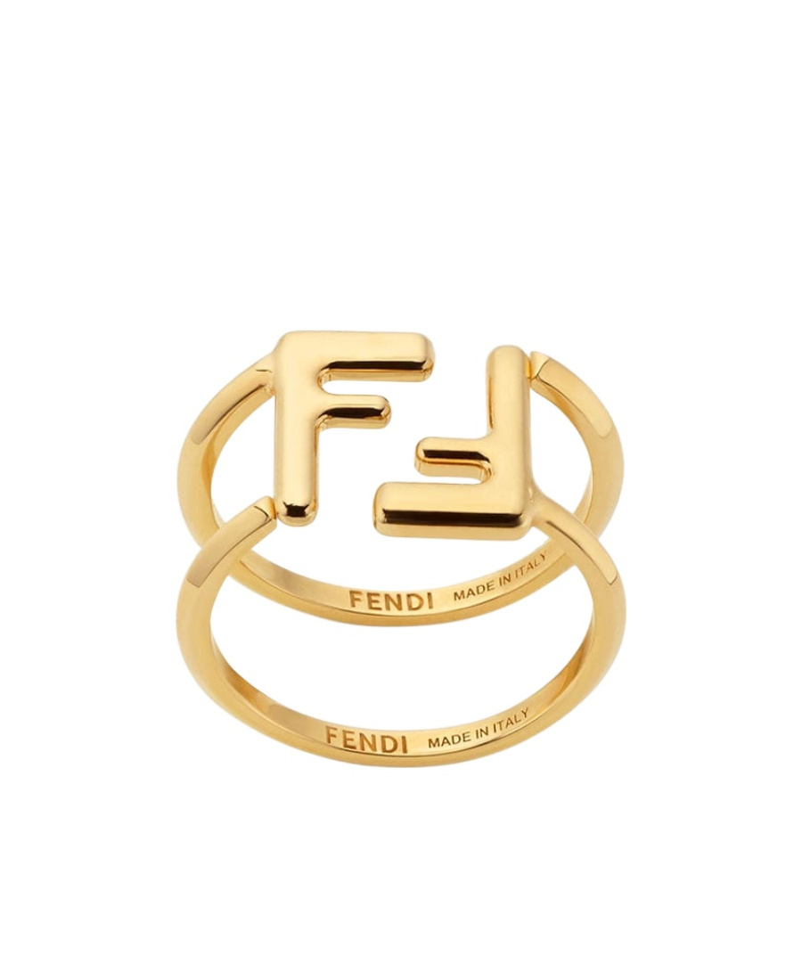 Fendi Maxi Logo Ring In Yellow