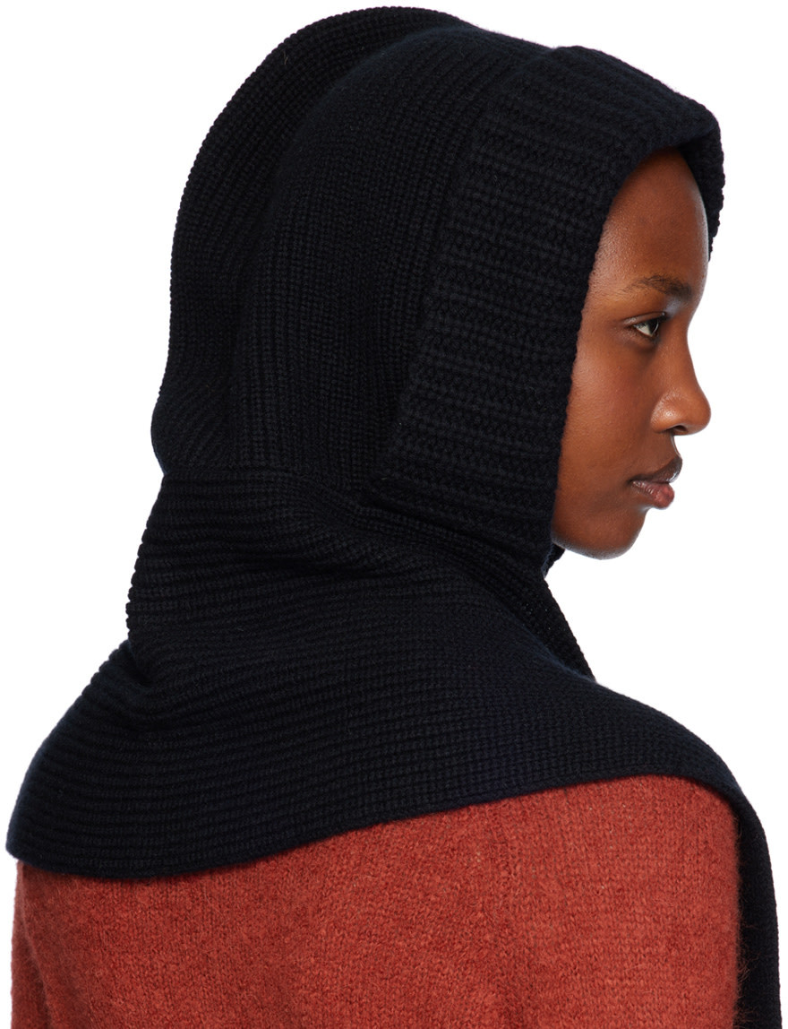 Yves Salomon Hooded Scarf In Black