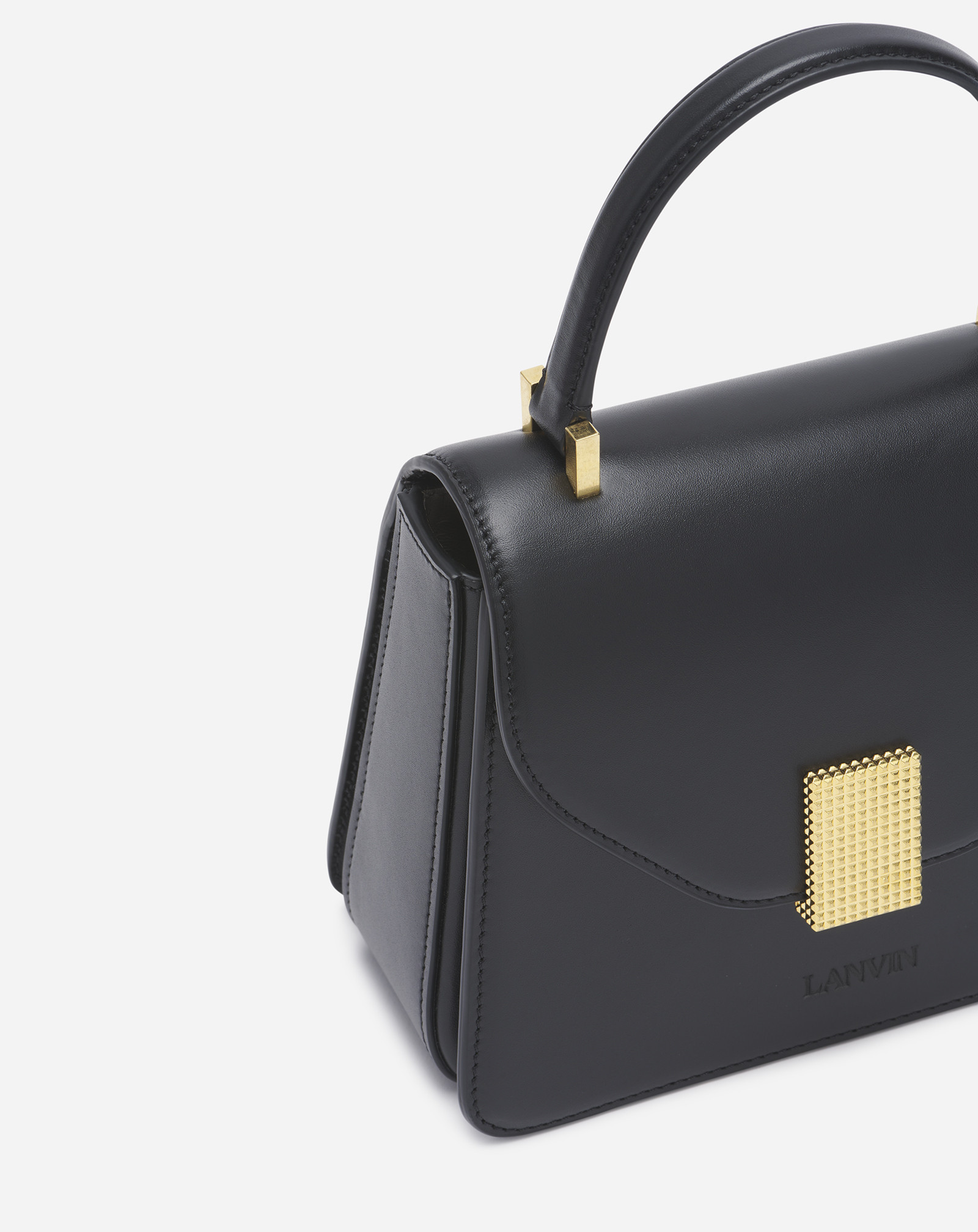 Shop Lanvin Concerto Leather Top-handle Bag In Green
