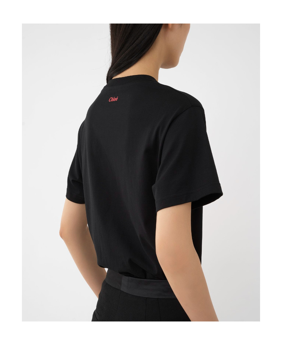 Chloé Sequin Embellished Guitar Print T-shirt In Multicolor