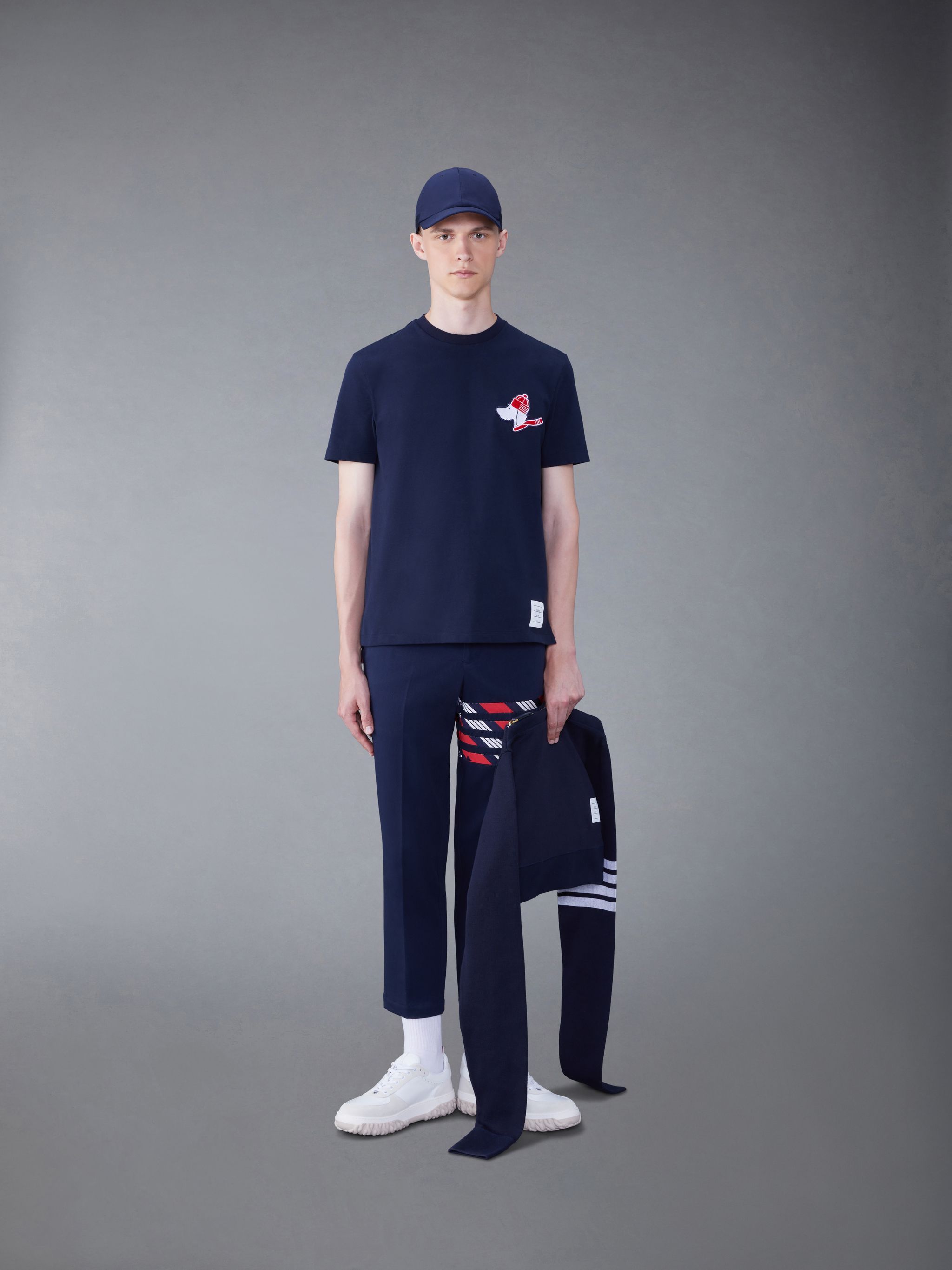 Thom Browne Hector-patch Short-sleeve T-shirt In Black