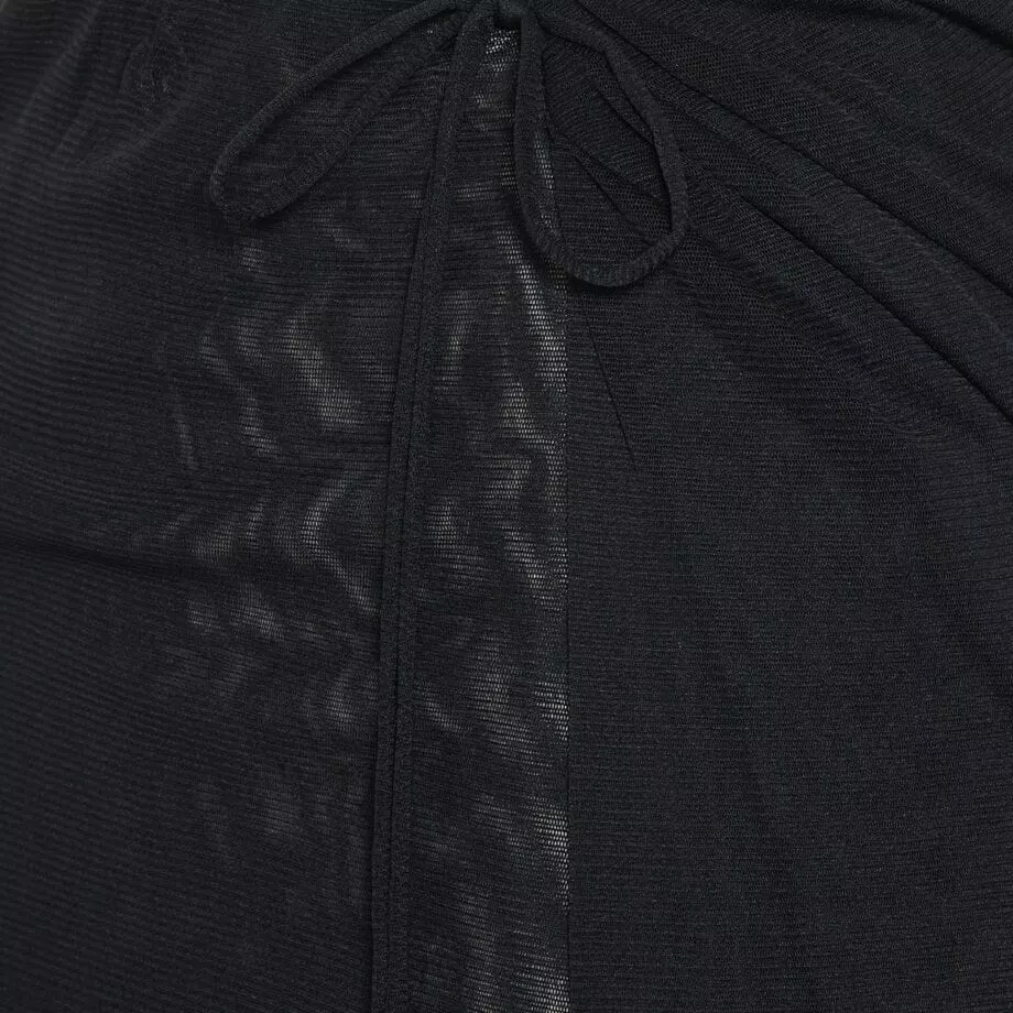 Saint Laurent Semi-sheer Long Wrap Skirt In Black
