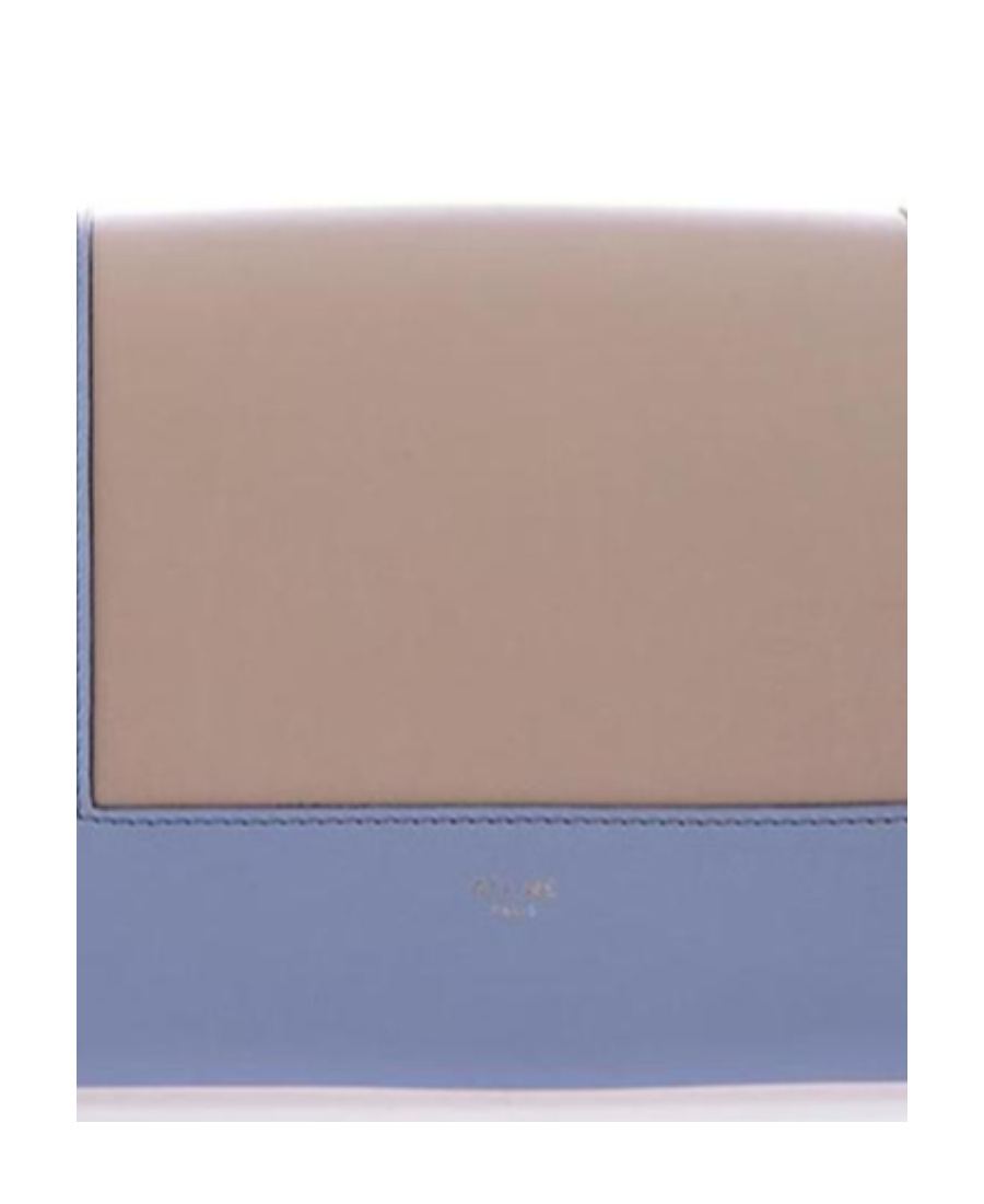 Celine Frame Medium Smooth Cow Leather Two-color Handbag In Blue