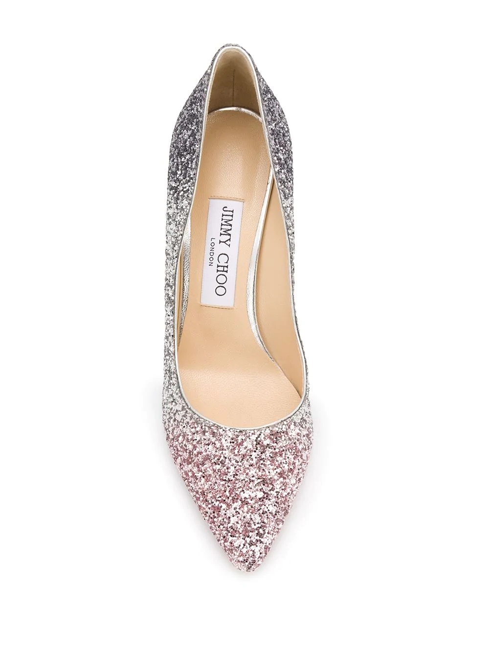 Jimmy Choo Romy 85mm Glitter-embellished Pumps In Gray