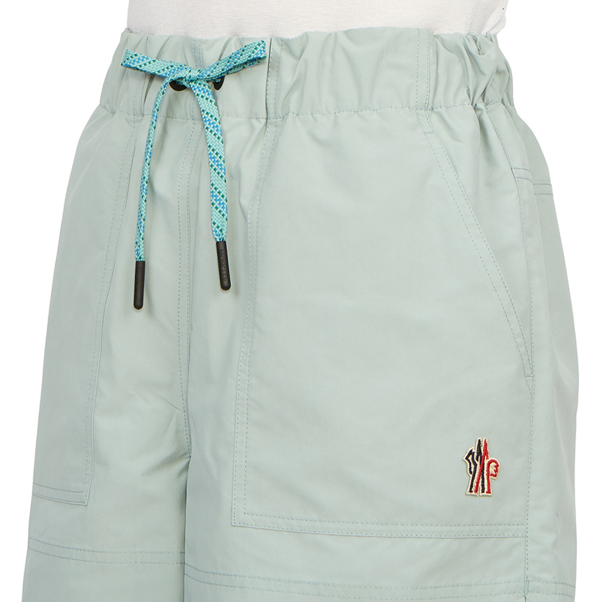 Shop Moncler Logo Shorts In Gray