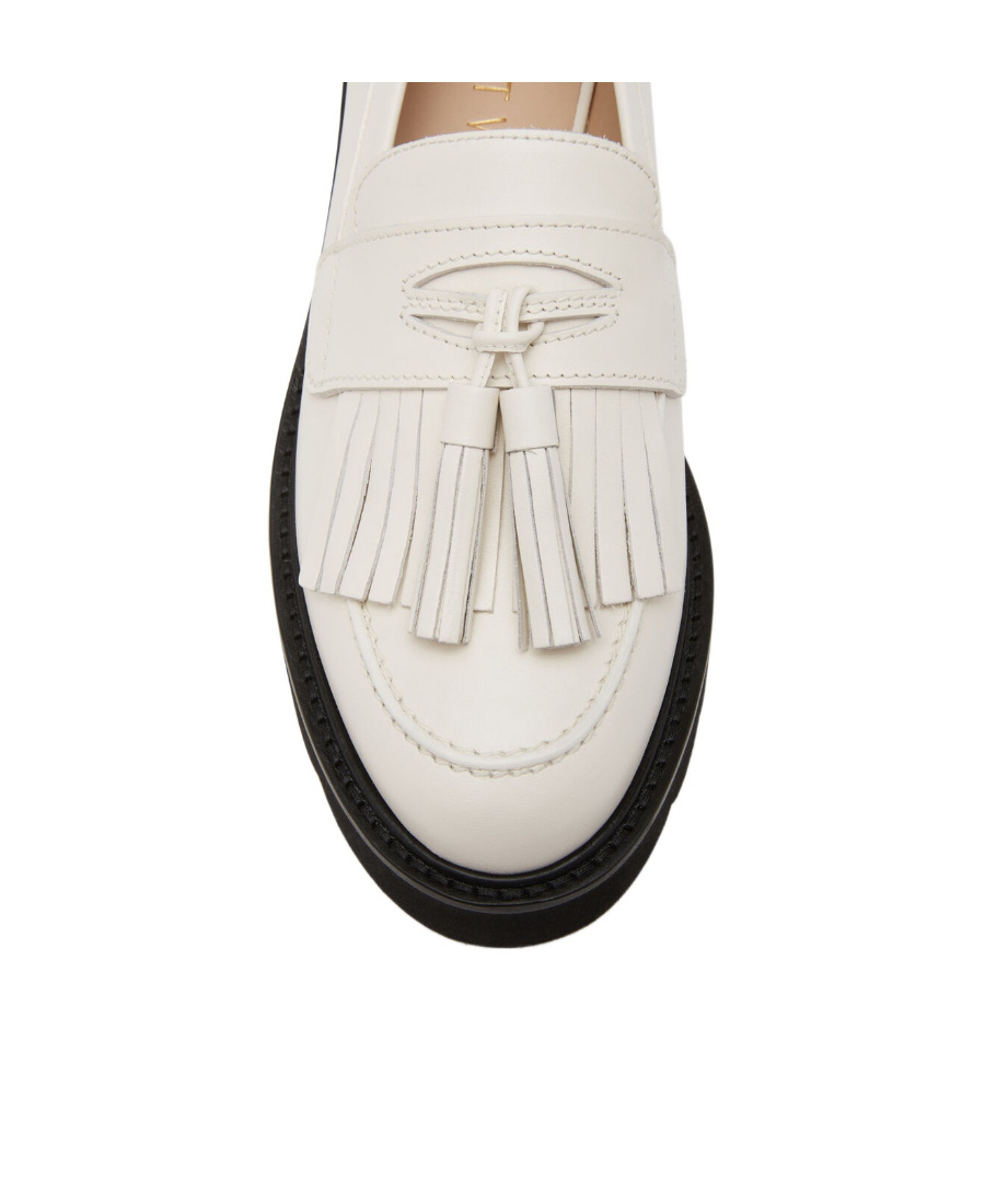 Stuart Weitzman Mila Leather Loafers In White