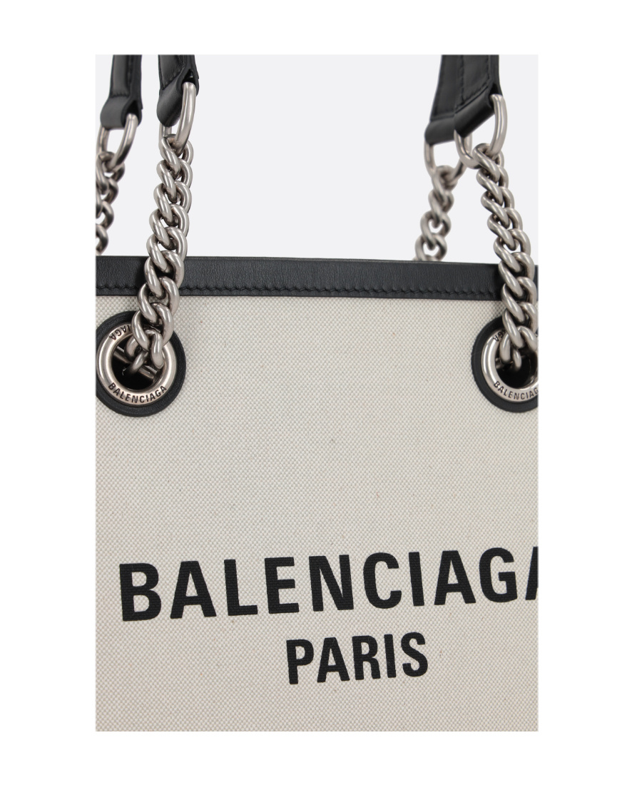 Balenciaga Heritage Chain Handle Tote Bag In White