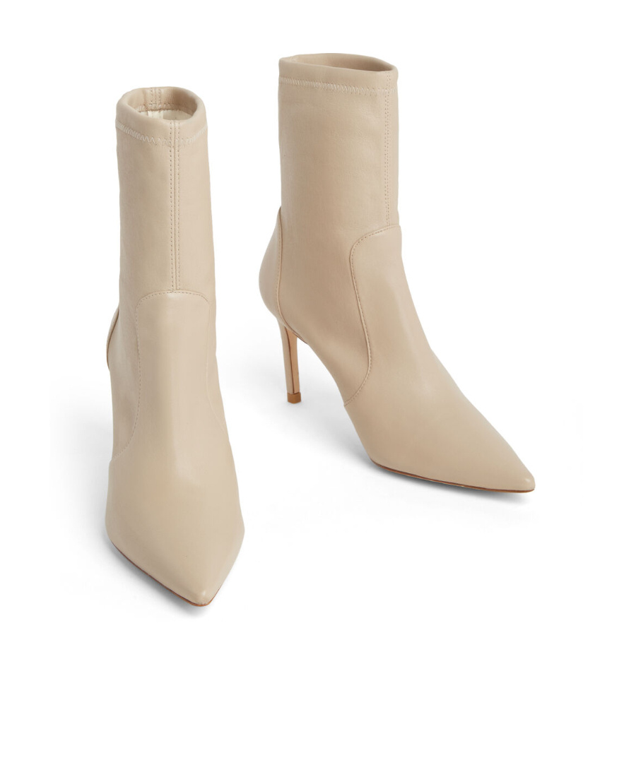 Stuart Weitzman Pointed Ankle Boots In Nude