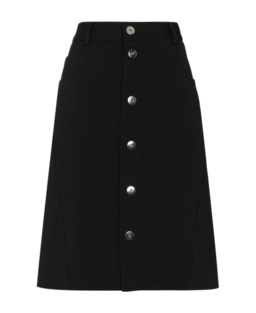 Shop Bottega Veneta A-line Buttoned Skirt In Black