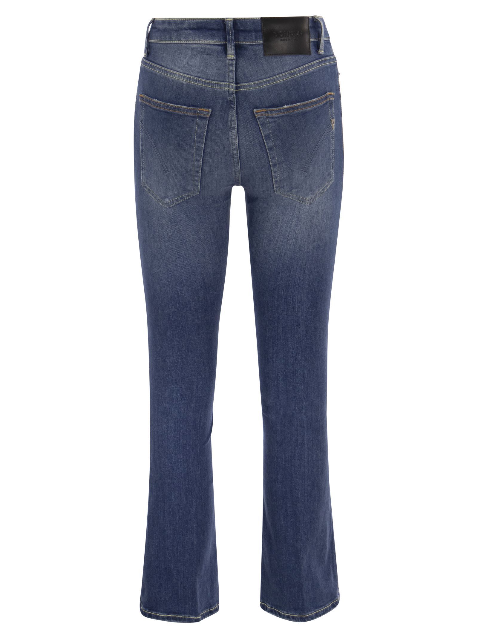 Dondup Mandy High-waisted Flared Jeans With Ankle Length In Blue