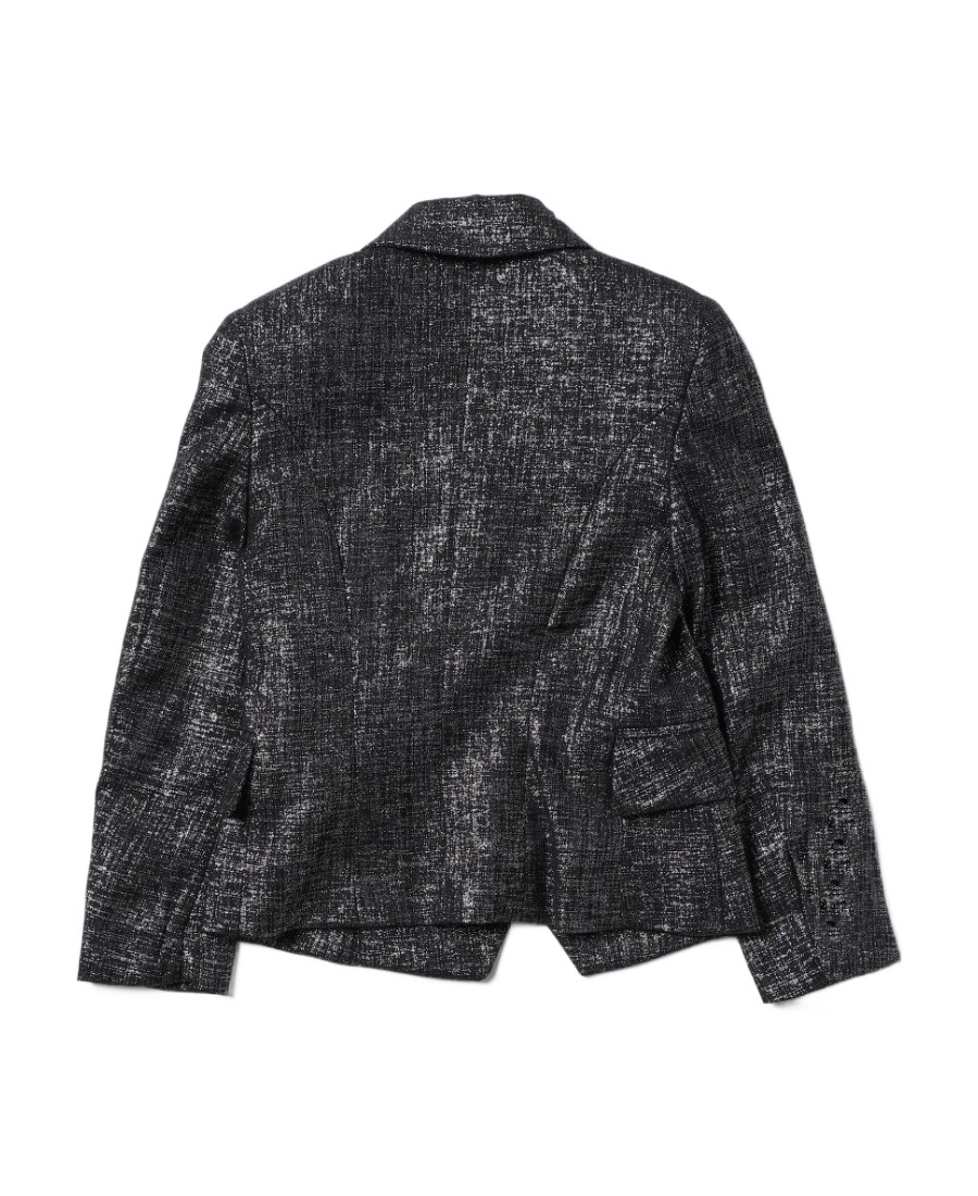 Balmain Double-breasted Metallic Blazer In Black