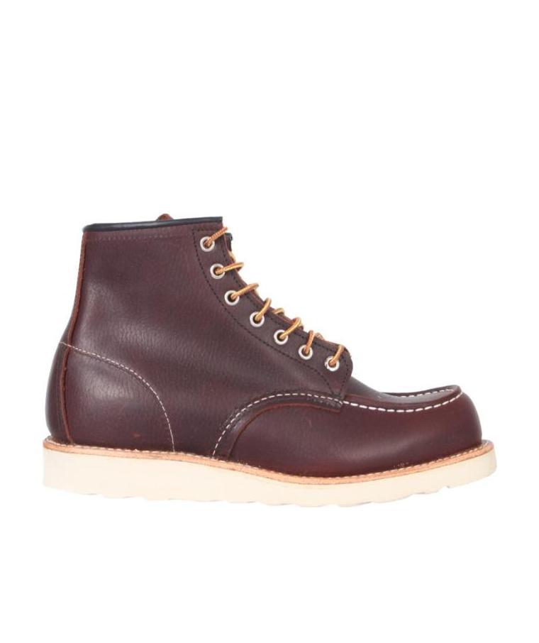 Red Wing Shoes Stylish Ankle Length Flat Sole Boots In Red