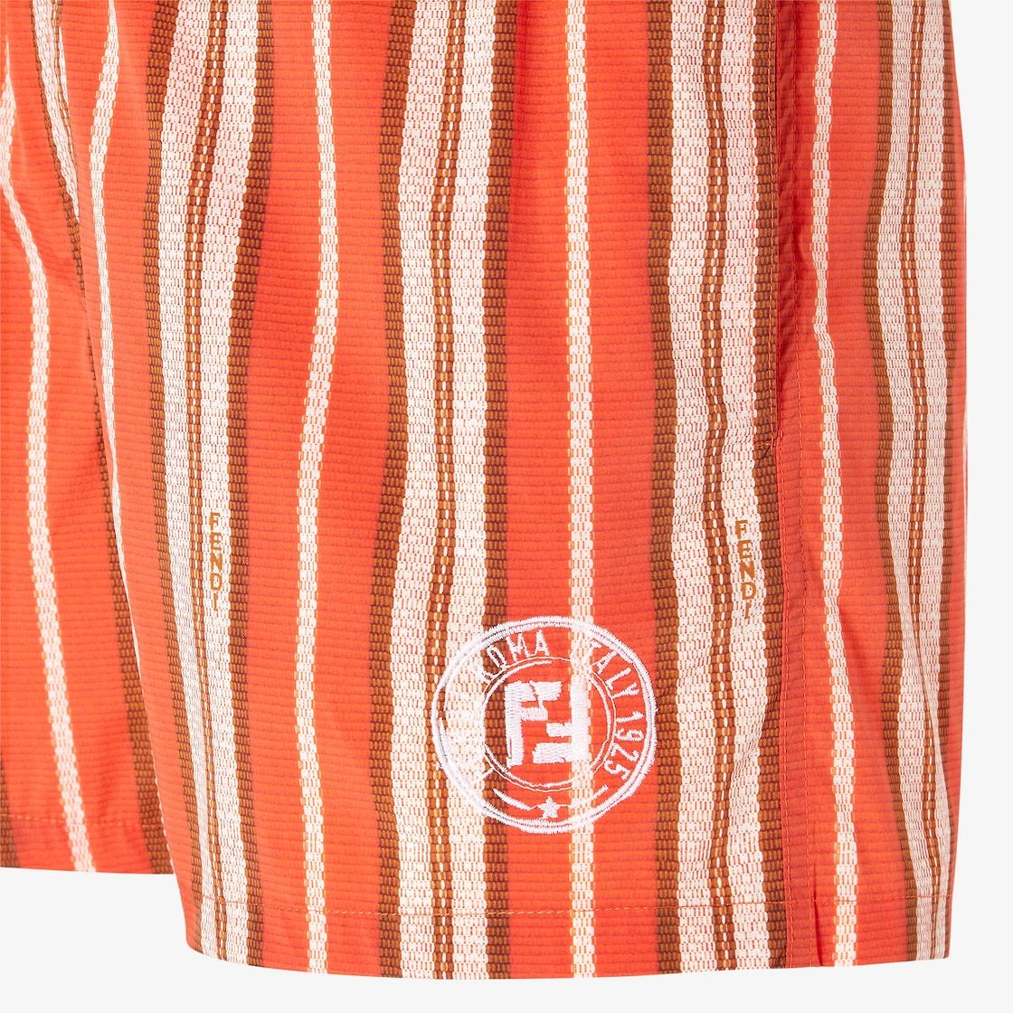 Fendi Striped Swim Shorts Elastic Waistband
