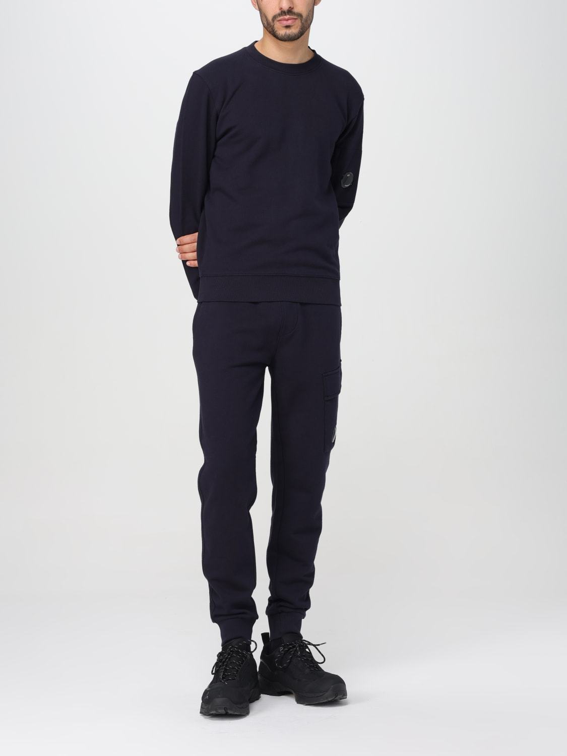 C.p. Company Lens-detailed Cotton Track Pants In Black