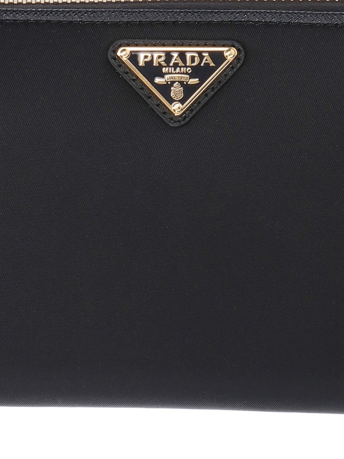 Prada Women Large Logo Wallet In Black