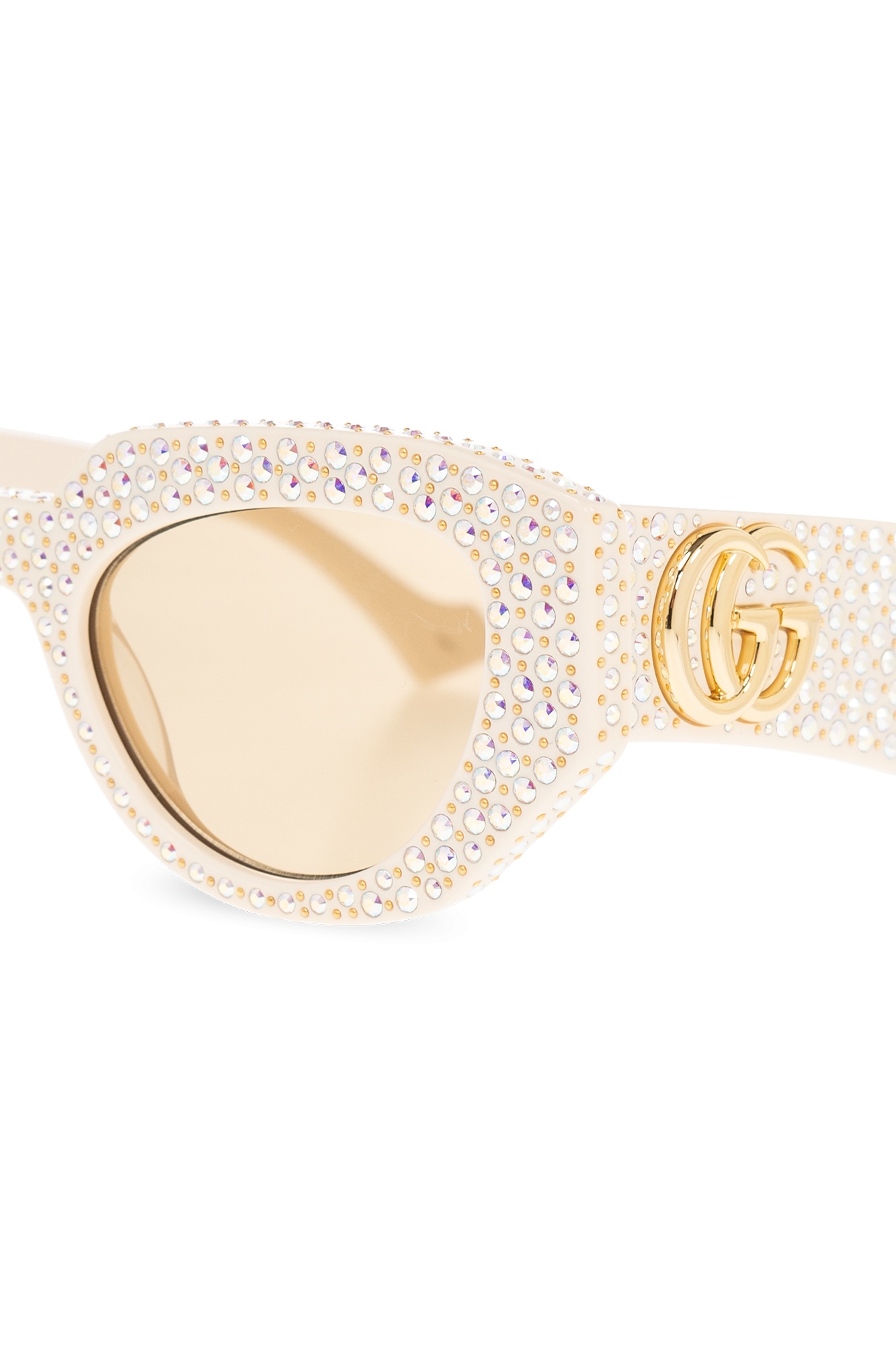 Gucci Double G Rhinestone-embellished Sunglasses In White