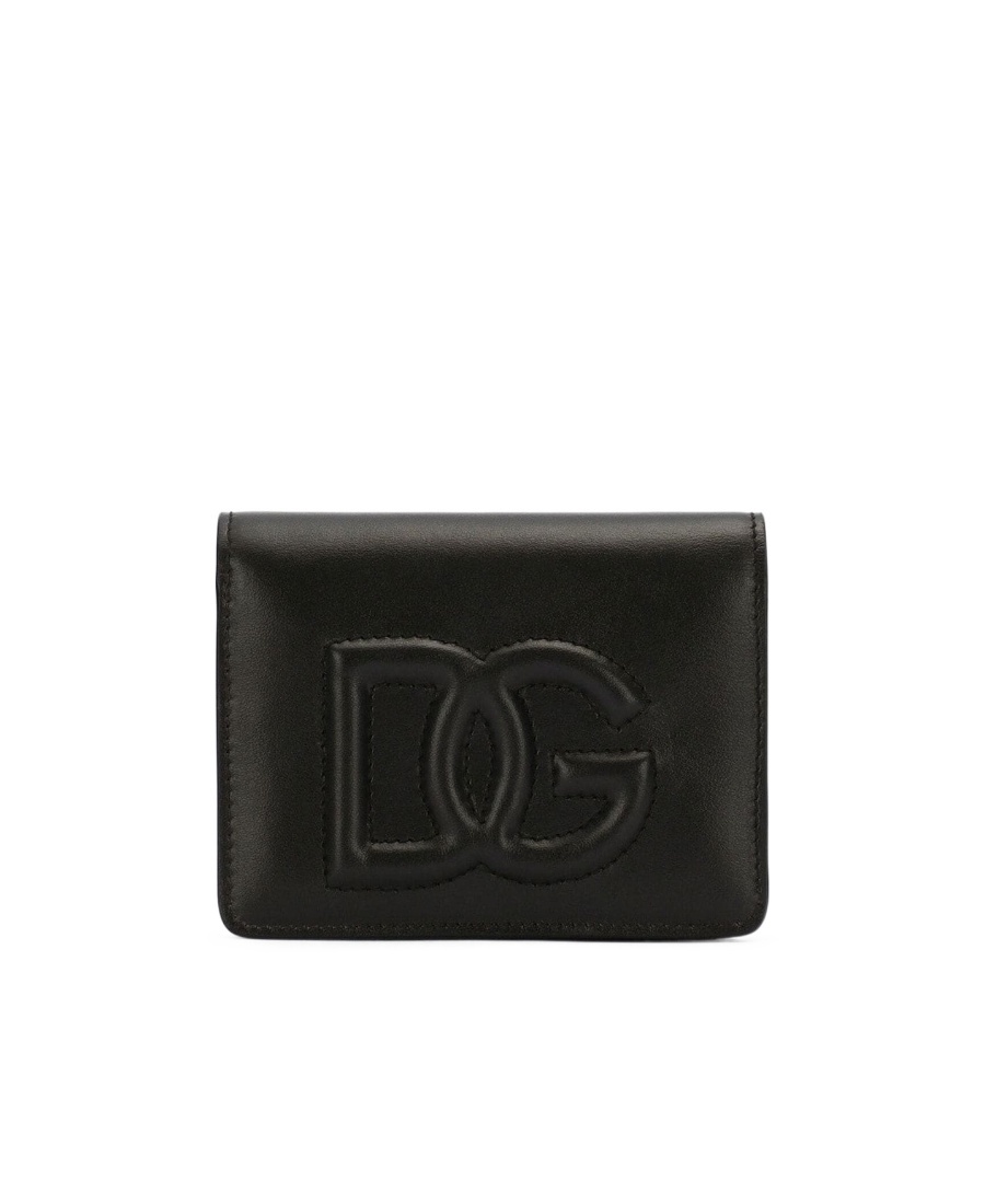 Dolce & Gabbana Embossed-logo Wallet In Black