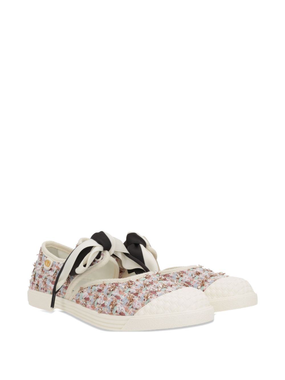 Valentino Bay By Bay Checked Tweed Sneakers In Multi