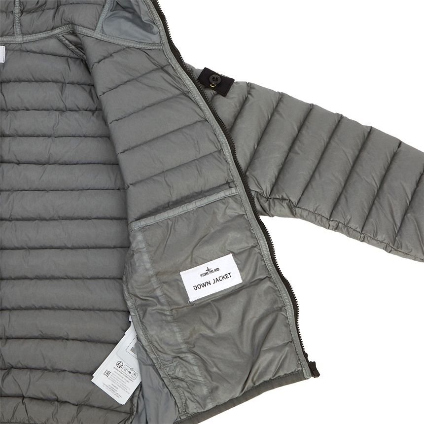 Stone Island Compass-badge Padded Jacket In Gray