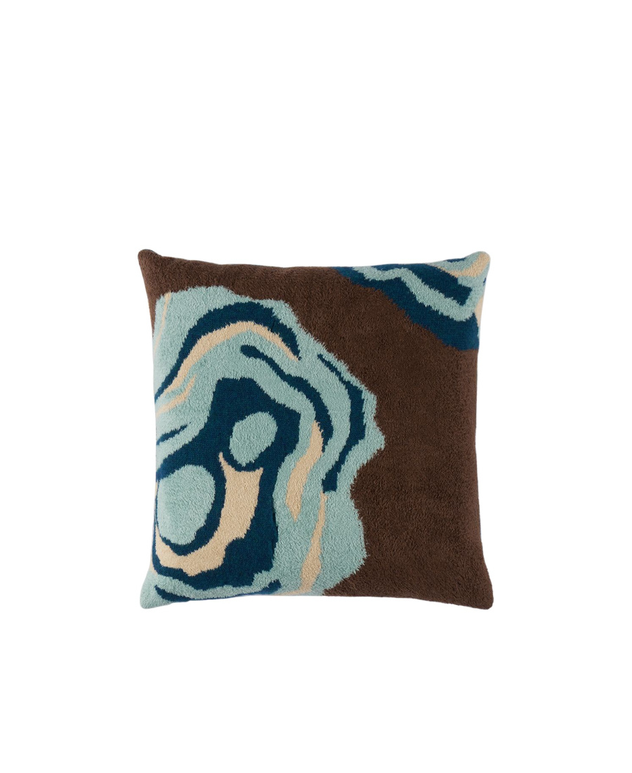 Shop The Elder Statesman Ollio Geode Wool Blended Cushion In Green