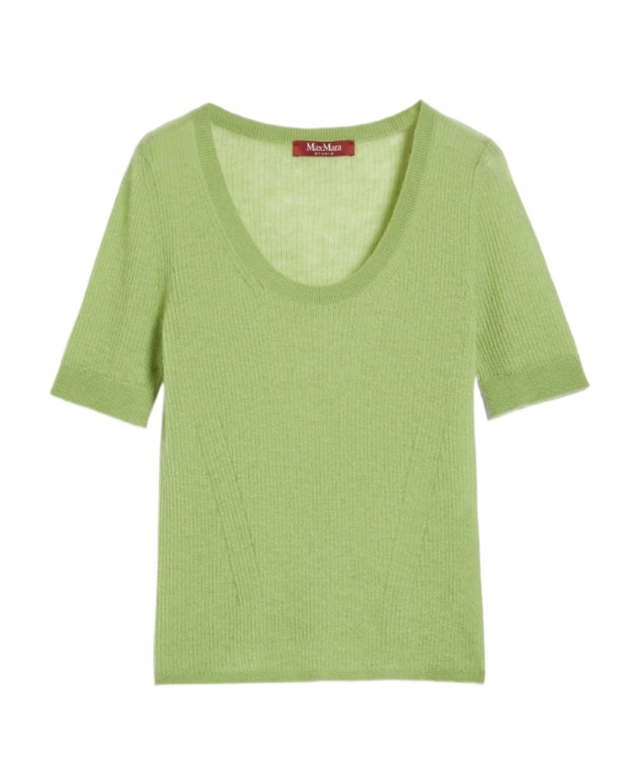 Max Mara Round Neck Sweater In Green