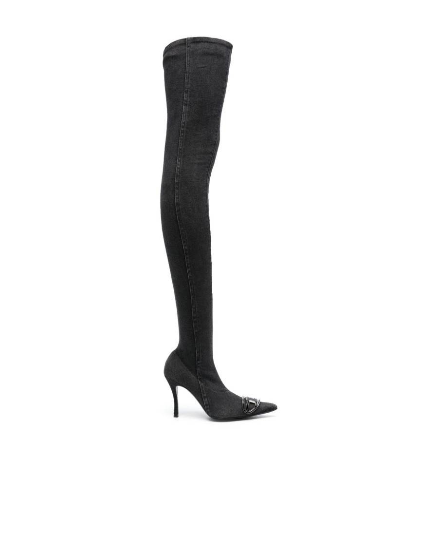 DIESEL 90MM THIGH-HIGH DENIM BOOTS