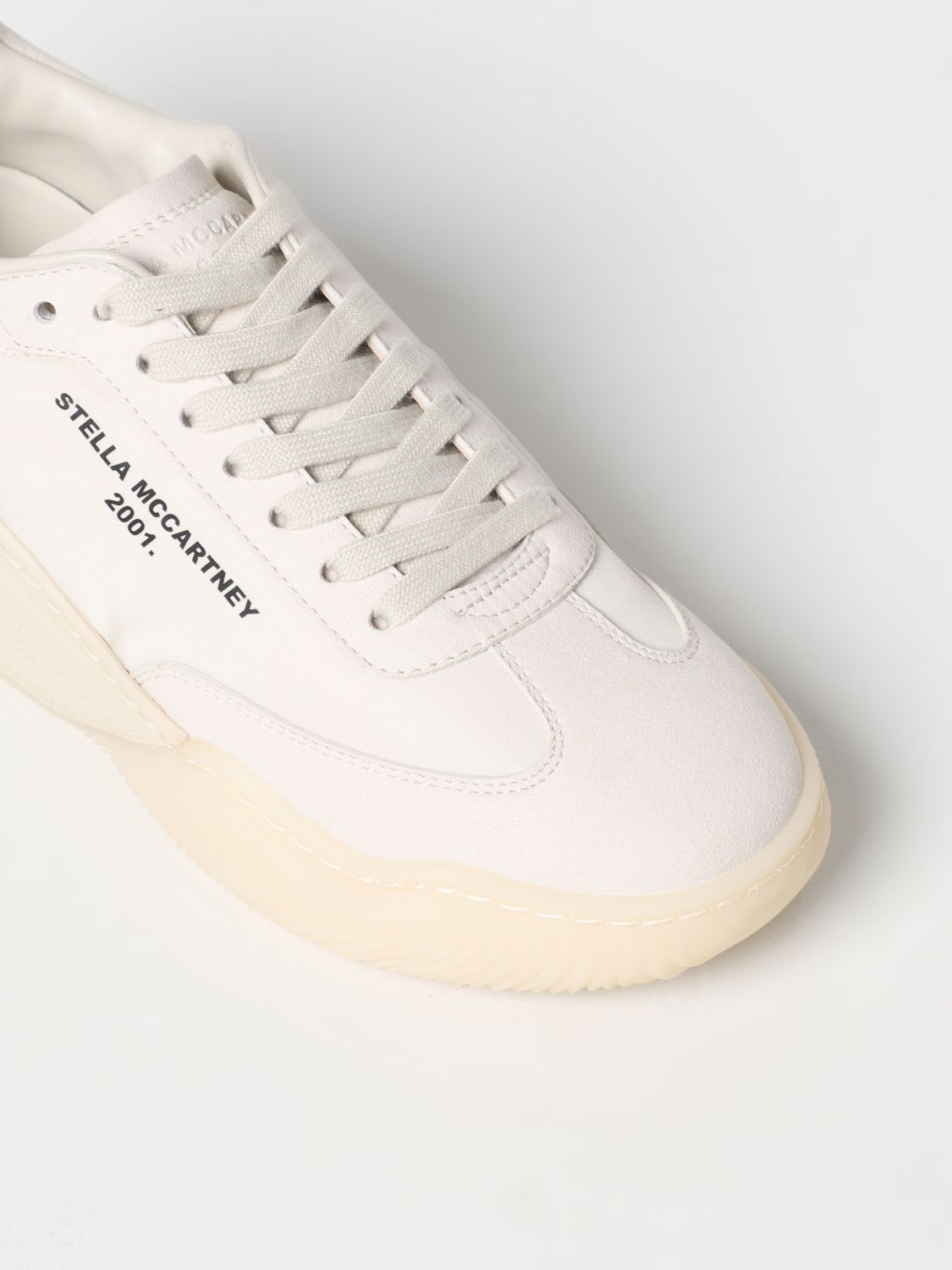 Stella Mccartney Woman Sneakers Ivory Size 8 Textile Fibers In Gray