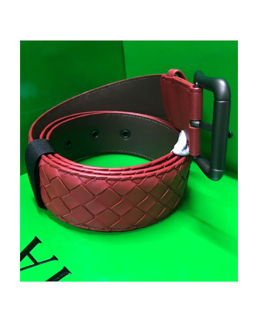 Bottega Veneta Logo Belt In Red