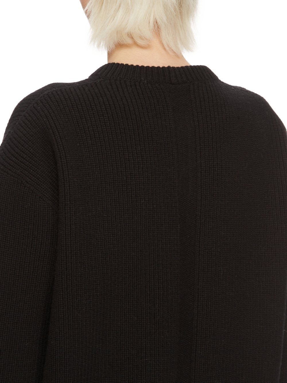 Rick Owens Black V-neck Wool Blend Sweater In Black