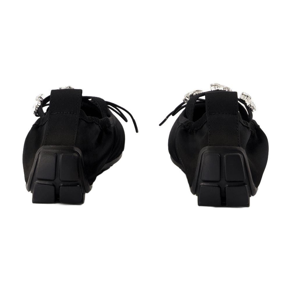 Simone Rocha Round Toe Ballet Shoes In Black