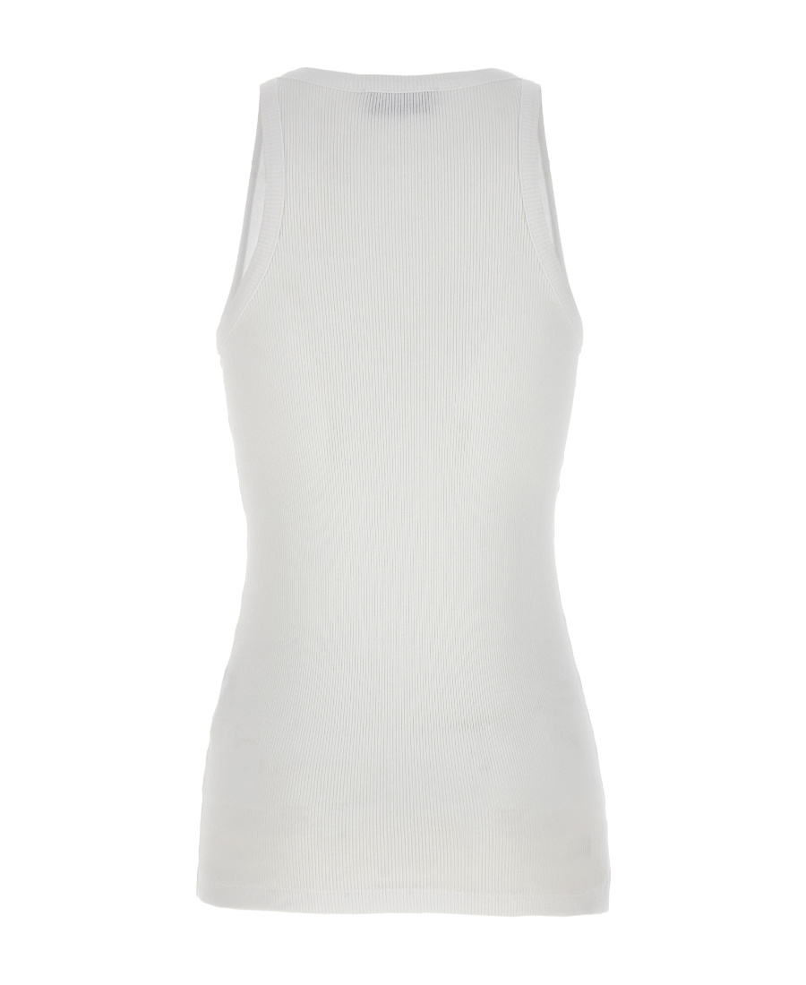 Shop Attico The  Logo Patch Ribbed Tank Top In White