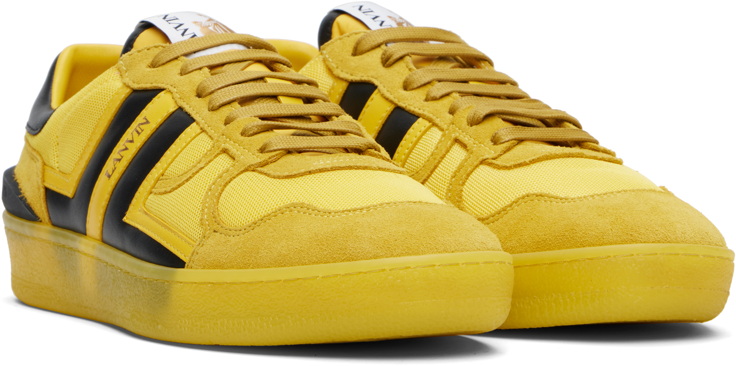 Lanvin Clay Sneakers In Yellow Suede And Fabric In Yellow