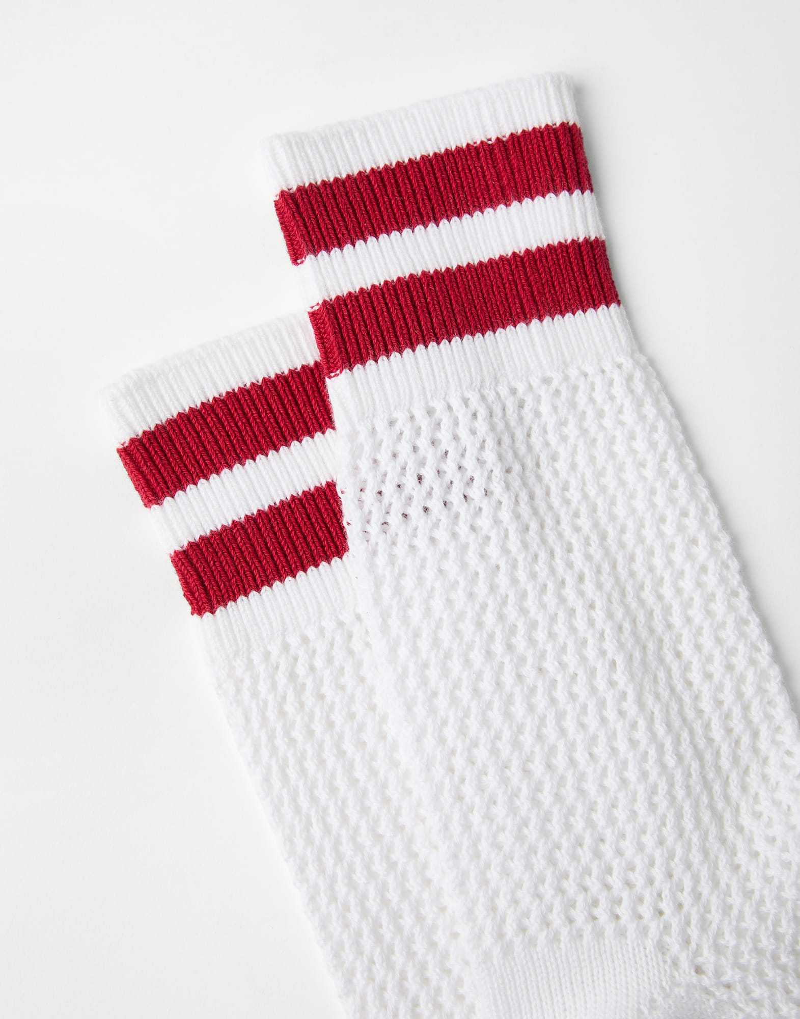 Shop Brunello Cucinelli Open-knit Socks In White