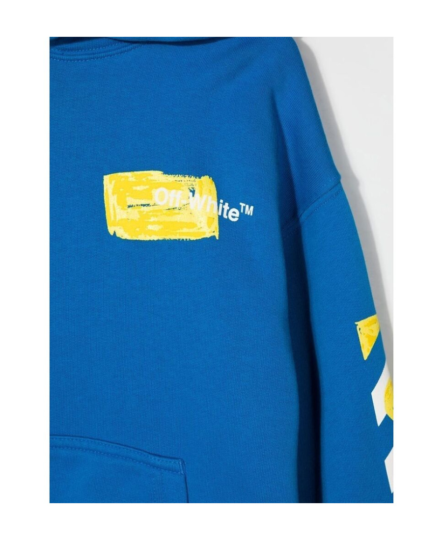 Off-white Arrows-motif Cotton Hoodie In Blue