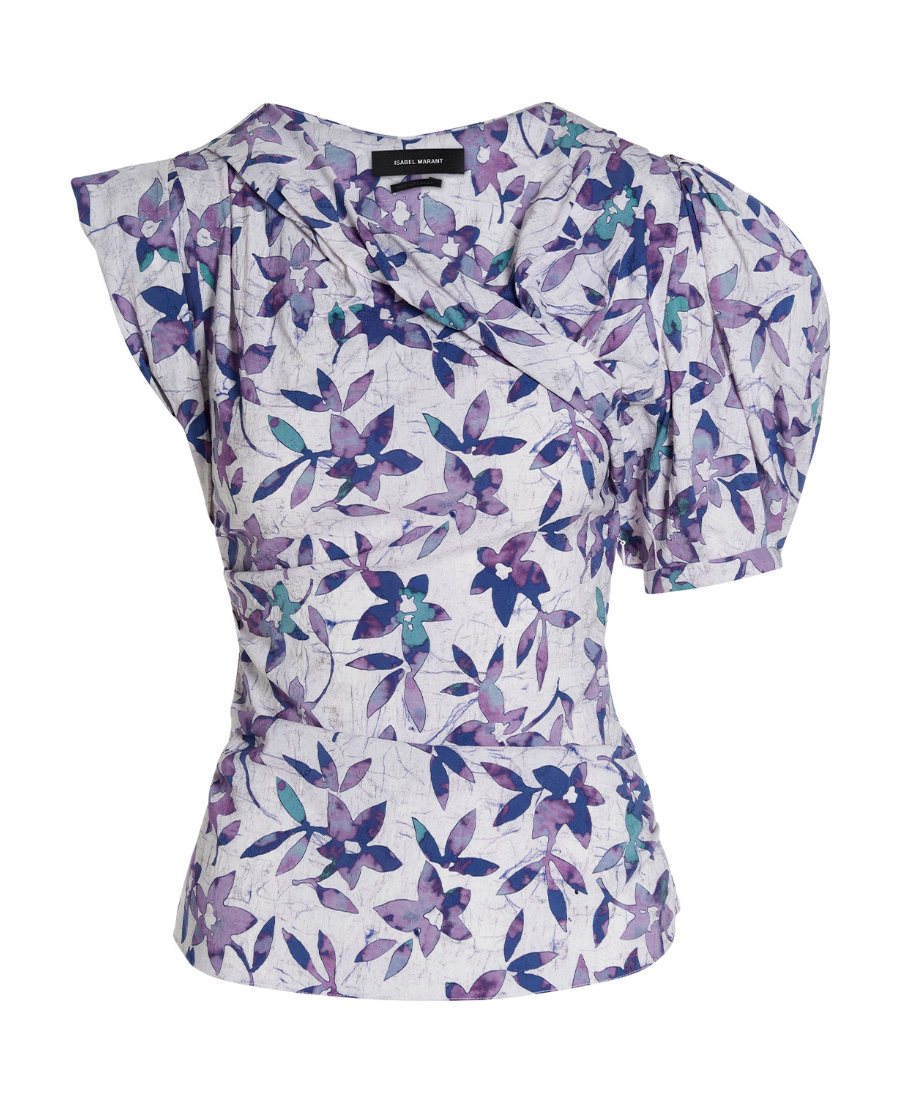 Isabel Marant Medinea Allover Printed Blouse In White
