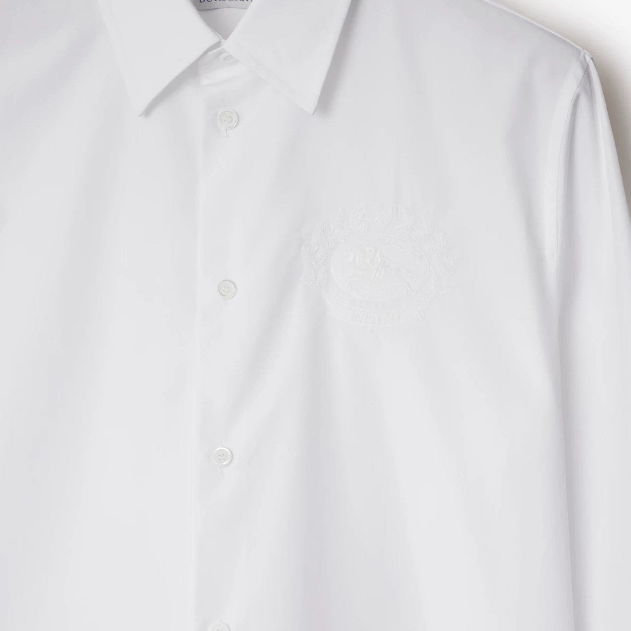 Burberry Cotton Ekd-embroidered Slim Shirt In White