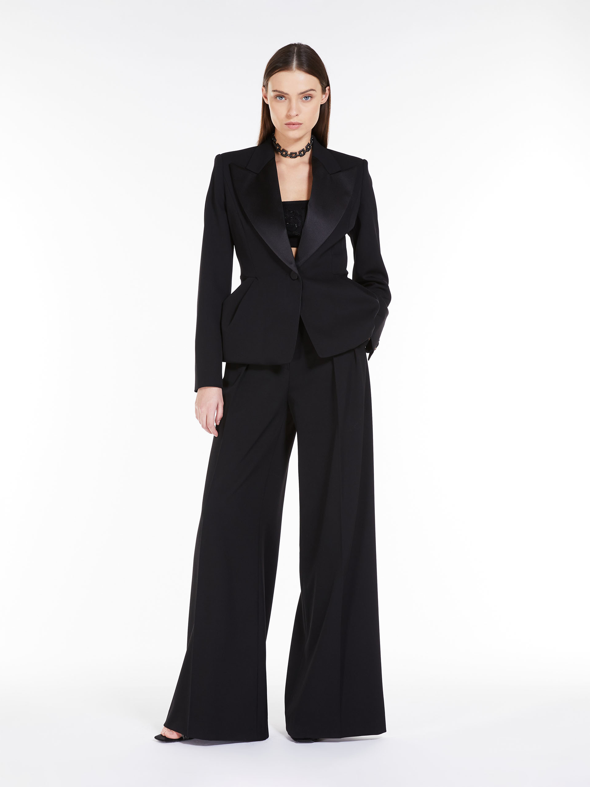 Max Mara Proteo Peplum Blazer In Black