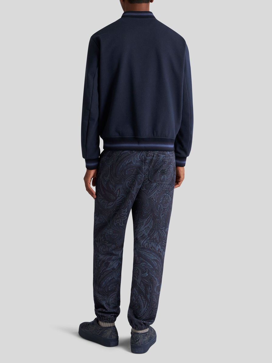 Etro Logo-embroidered Paisley-print Bomber Jacket In Black