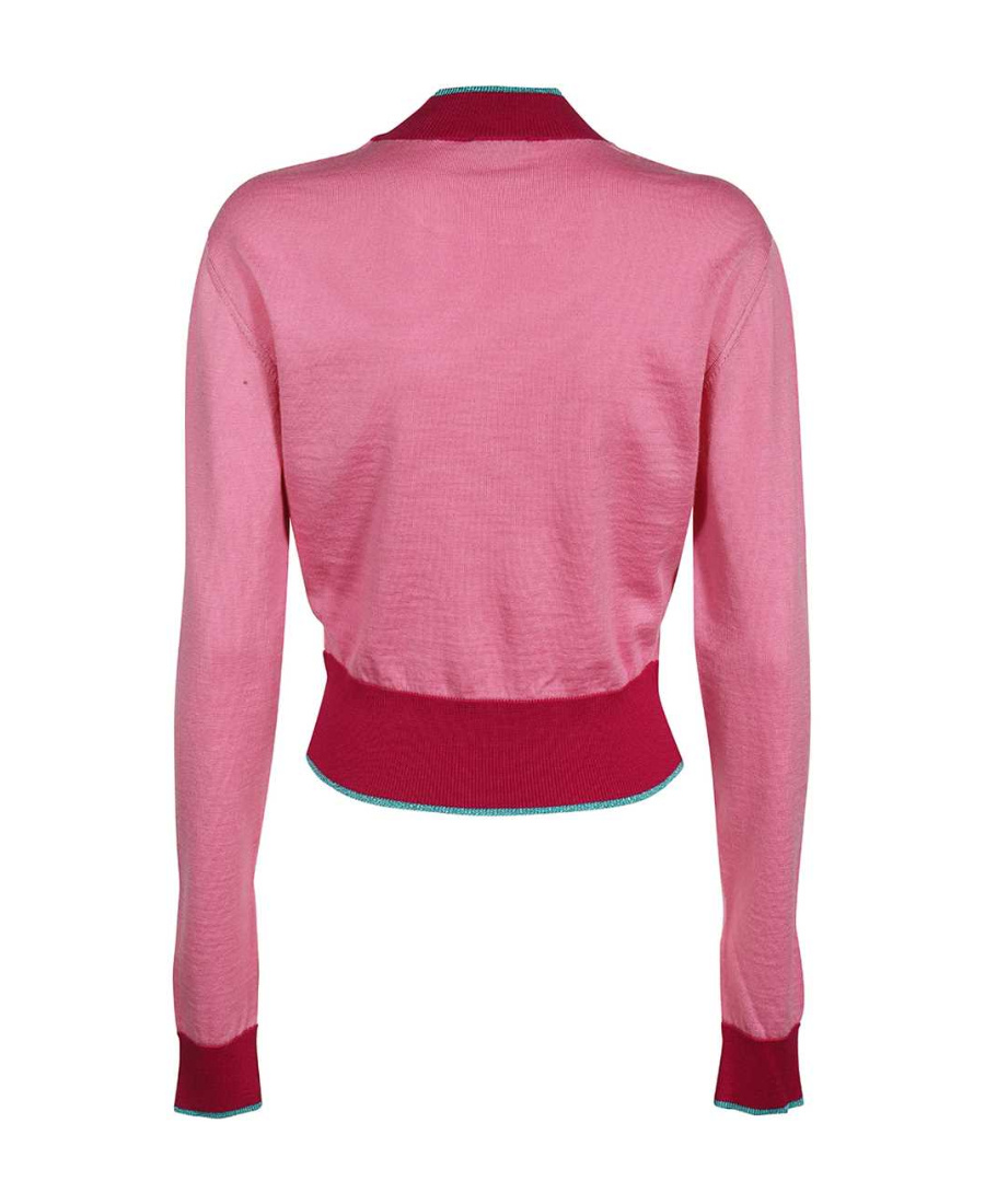 Versace Jeans Logo Knitted Pullover In Pink