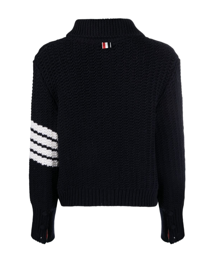 Thom Browne Chunky-knit Merino-wool Cardigan In Navy Blue