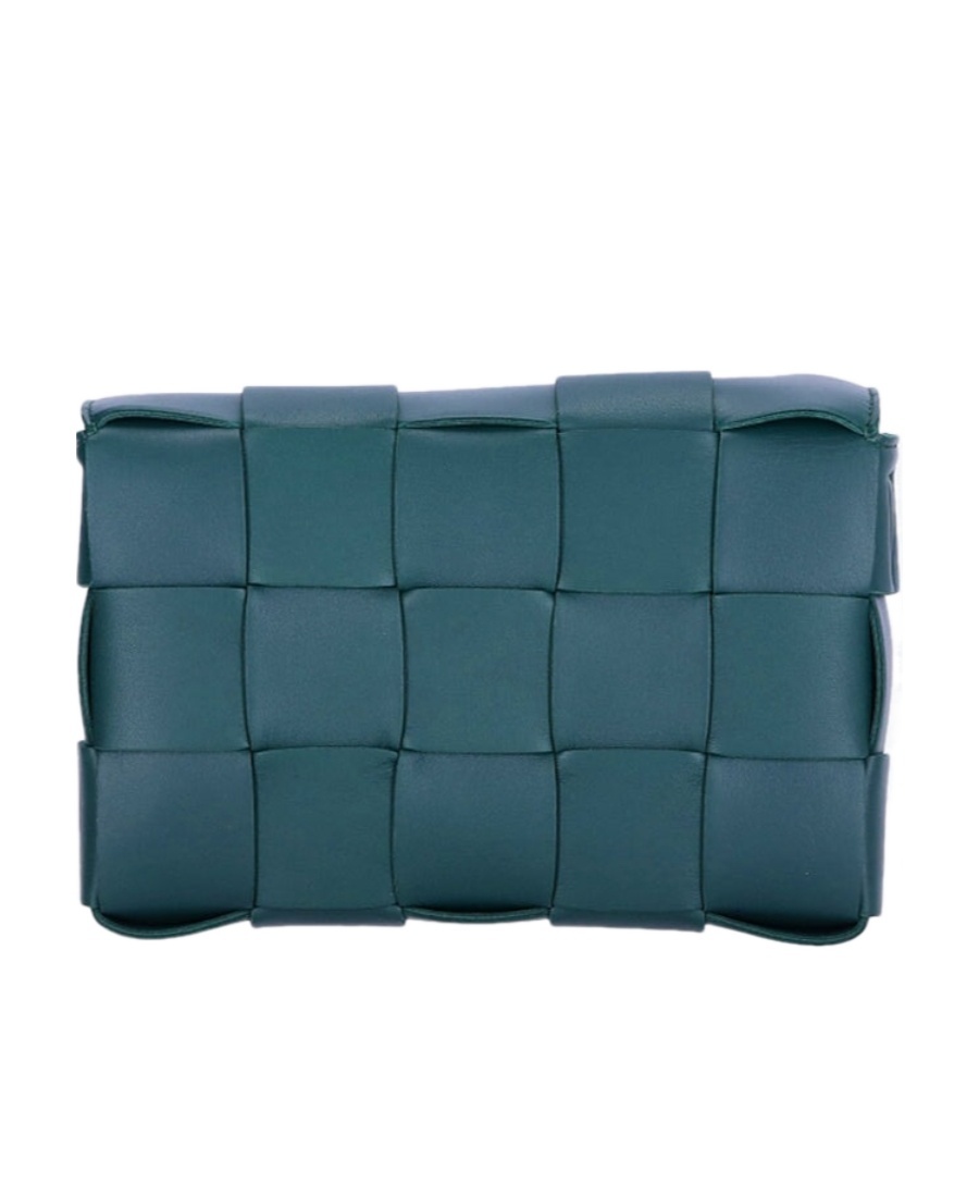 Bottega Veneta Cassette Leather Cross Body Bag In Blue