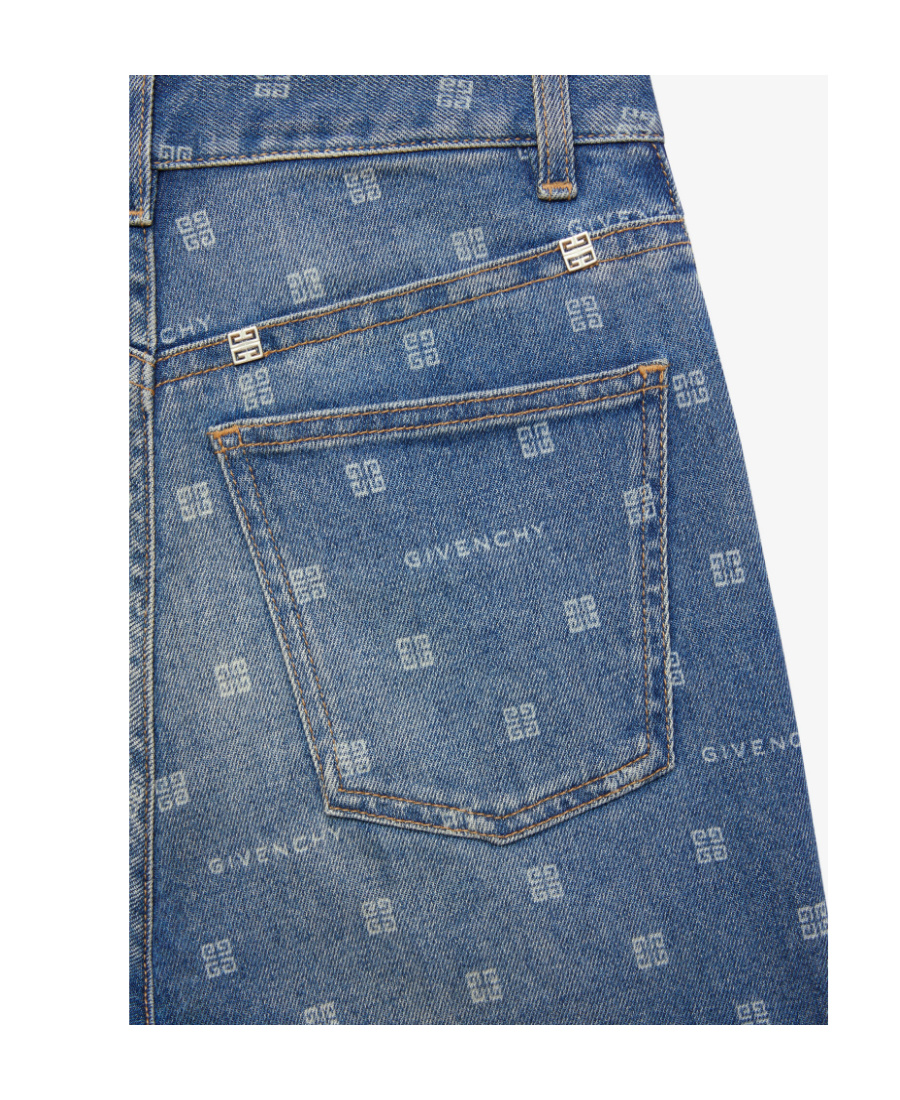 Givenchy 4g-motif Denim Jeans In Blue
