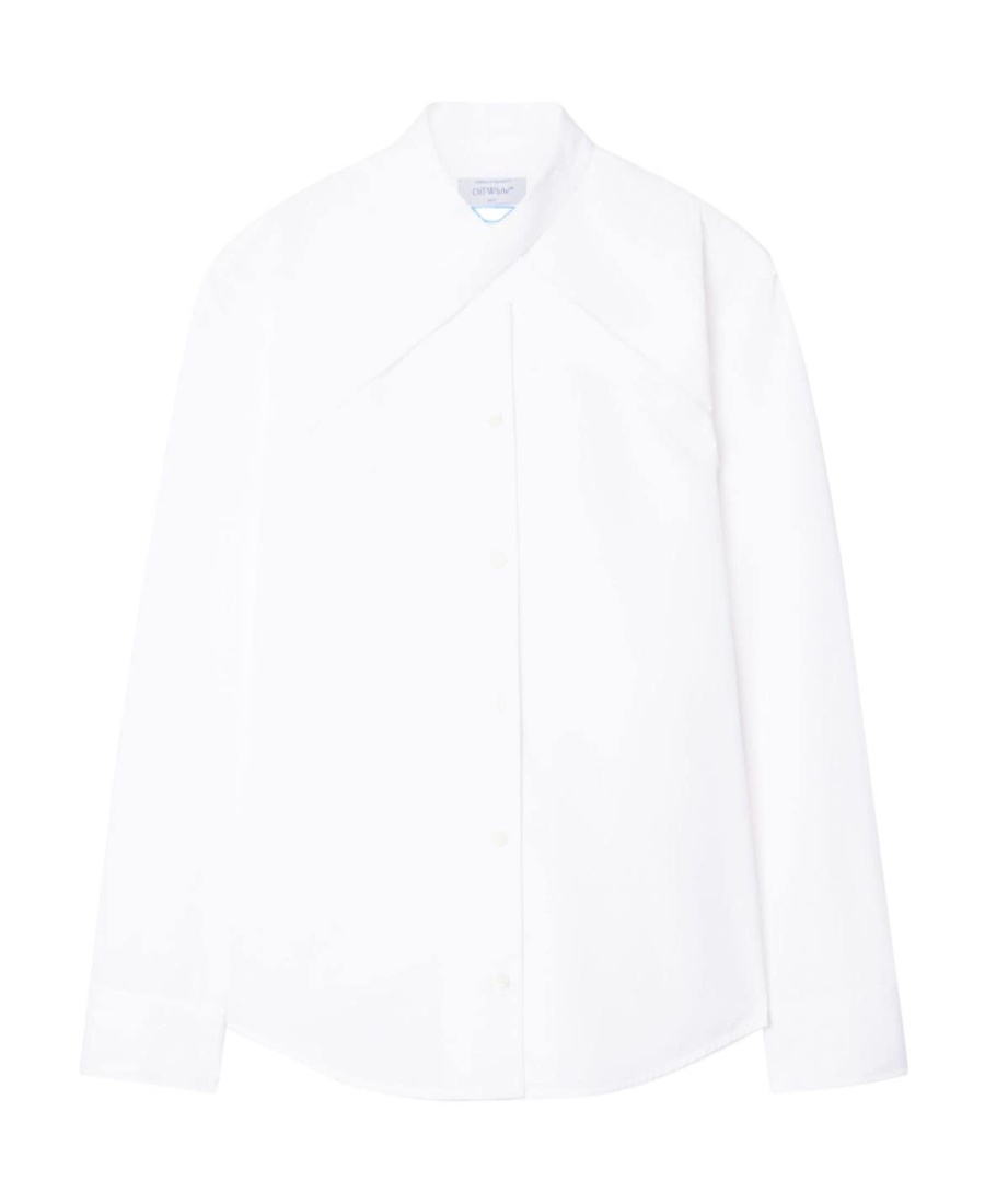 Off-white Logo-embroidered Cotton Shirt In White