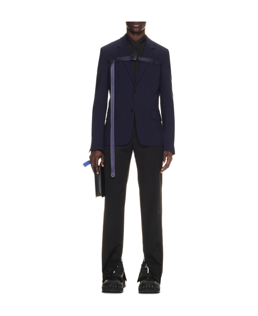 Off-white Buckled Single-breasted Blazer In Black