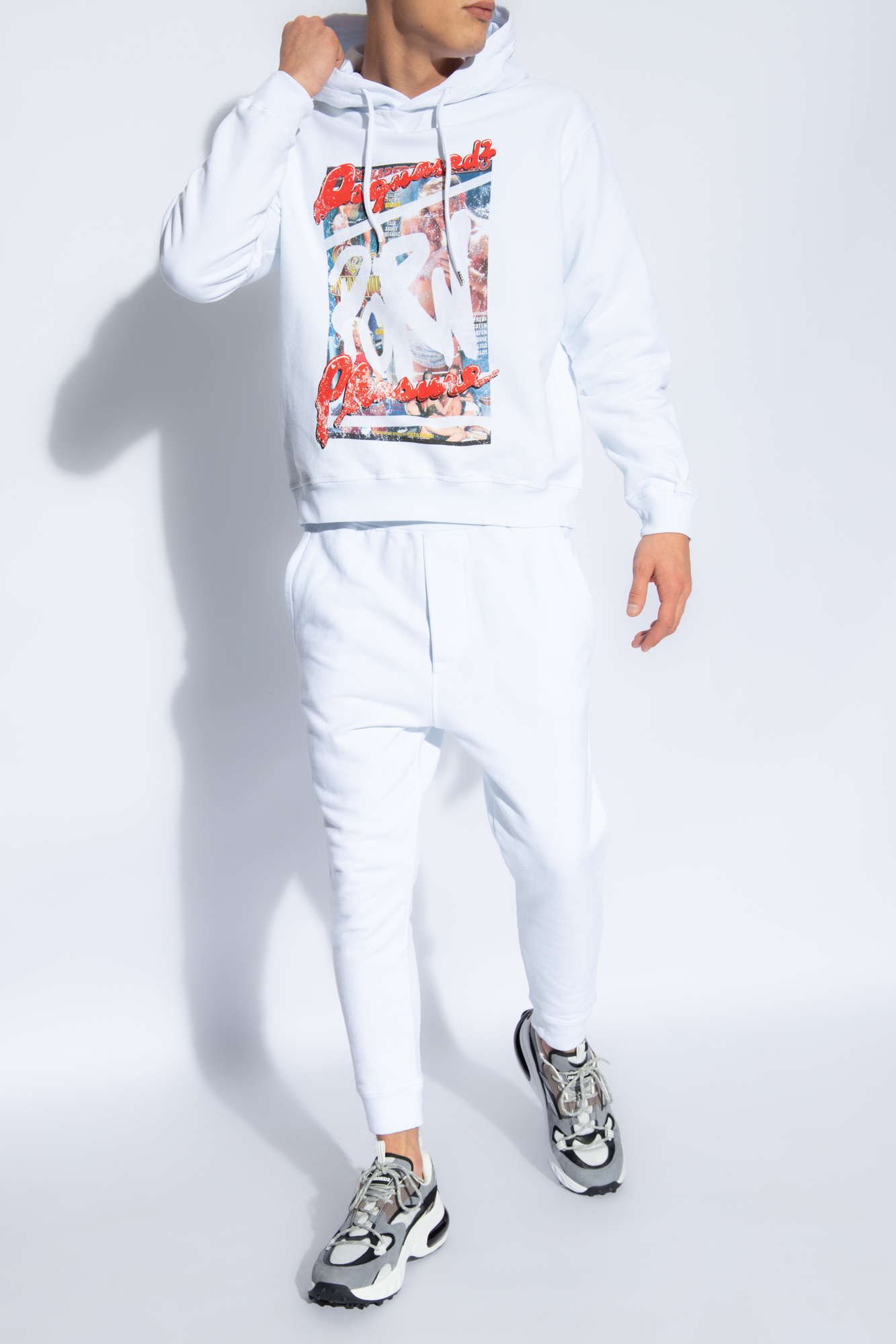 Dsquared2 Mid-rise Cotton Track Trousers In White