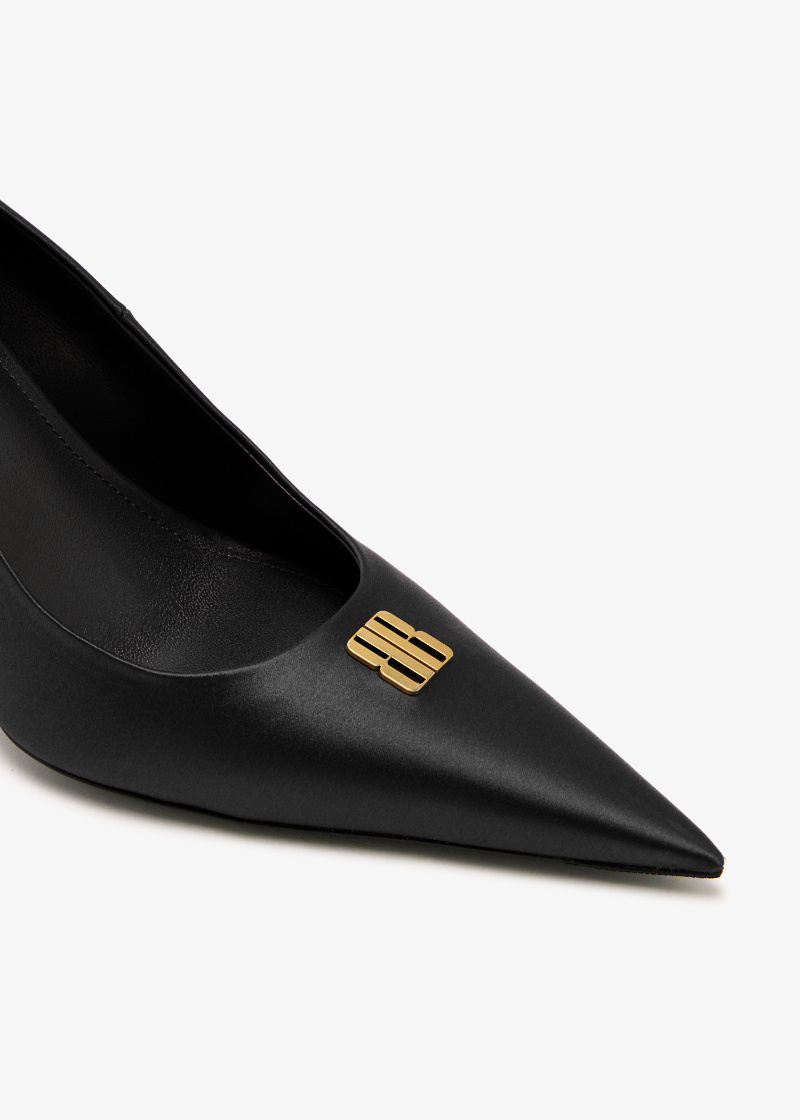 Balenciaga 90mm Leather Heeled Pumps In Black