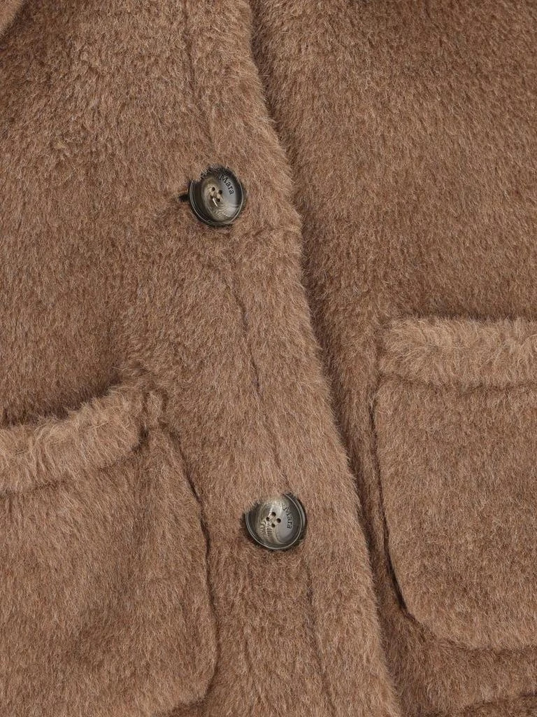 Max Mara Lapel Cape In Brown