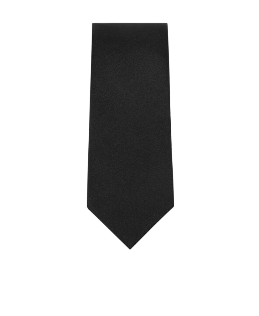 Dolce & Gabbana Woven Silk Tie In Black