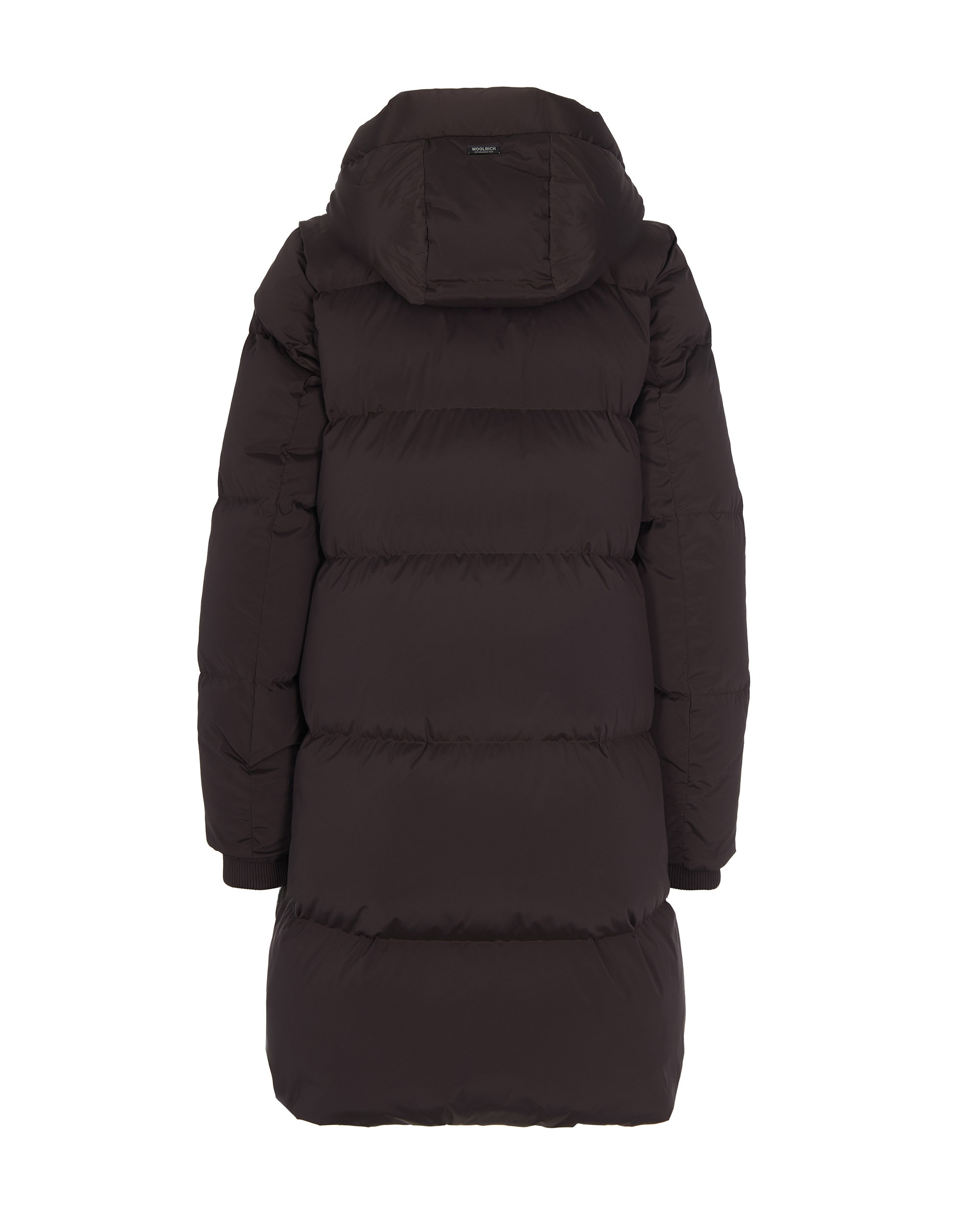 Woolrich Hooded Down Jacket In Brown
